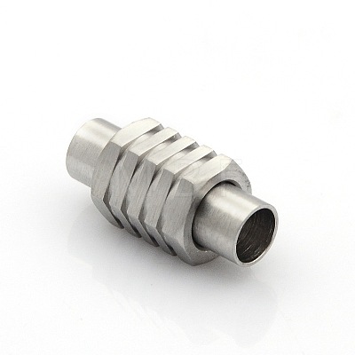 304 Stainless Steel Matte Surface Magnetic Clasps with Glue-in Ends STAS-O042-C-30-1