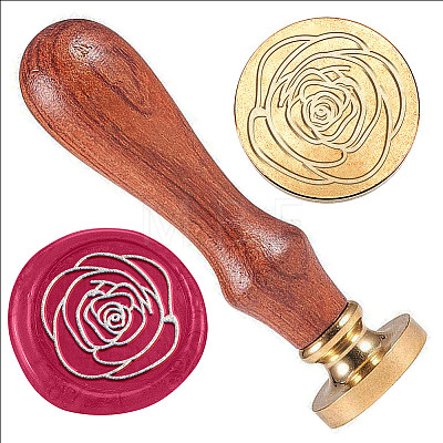 Golden Plated Brass Sealing Wax Stamp Head AJEW-WH0208-922-1