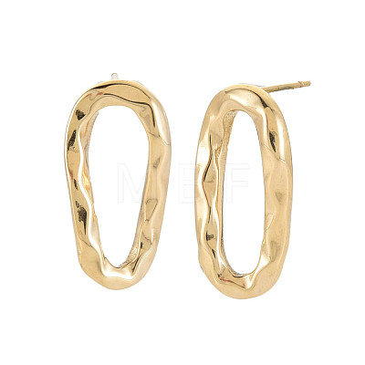 304 Stainless Steel Twist Oval Stud Earrings for Women EJEW-N016-020LG-1