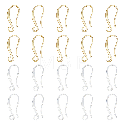 16 Pairs 2 Colors Brass Earring Hooks KK-FH0005-54-1