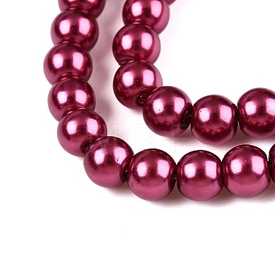 Baking Painted Pearlized Glass Pearl Round Bead Strands HY-Q003-6mm-14-1