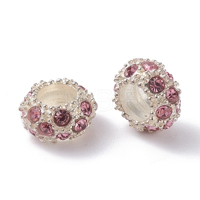 (Defective Closeout Sale: Yellowing) Alloy Rhinestone European Beads CPDL-XCP0001-01-1