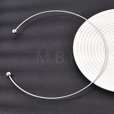 201 Stainless Steel Twist Cuff Choker Necklaces SA-CBA4A0D-01P-1