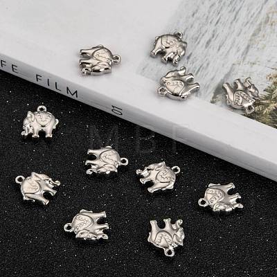 201 Stainless Steel Elephant Charms X-STAS-Q192-15-1
