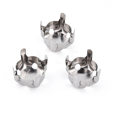 Non-Tarnish 201 Stainless Steel Sew on Prong Settings STAS-T032-01-8mm-P-1