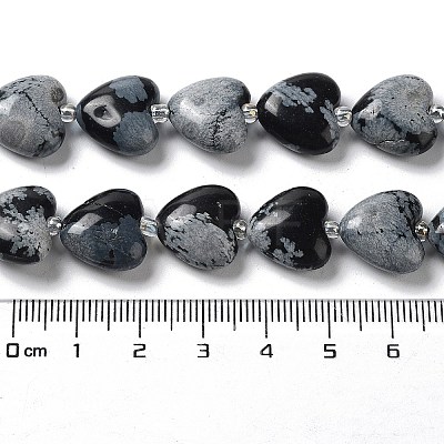 Natural Snowflake Obsidian Beads Strands G-E614-A16-01-1
