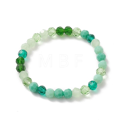 Gradient Color Faceted Glass Beaded Kids Bracelets BJEW-JB09173-1