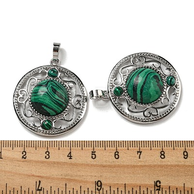 Synthetic Malachite Pendants G-Q158-03M-1