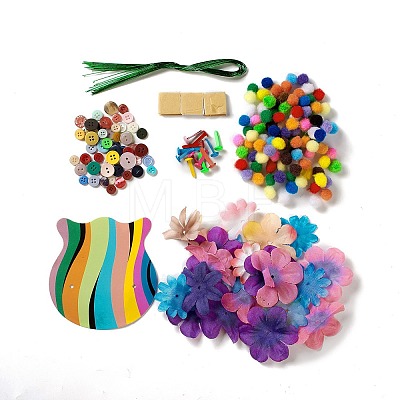 Creative DIY Flower Pattern Resin Button Art Kits DIY-G087-06-1