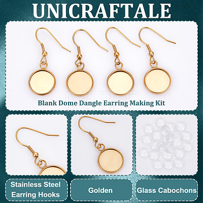 Unicraftale Blank Dome Dangle Earring Making Kit DIY-UN0005-22-1