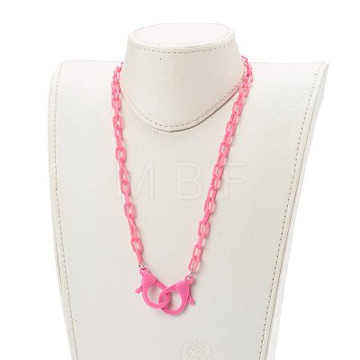 Personalized Opaque Acrylic Cable Chain Necklaces NJEW-JN03432-06-1