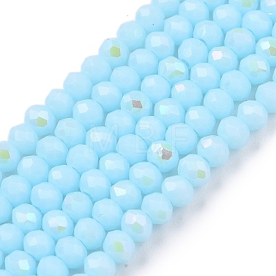 Electroplate Opaque Solid Color Glass Beads Strands EGLA-A044-P1mm-L06-1