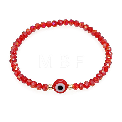 Glass & Brass Beads Stretch Bracelets IC9410-3-1