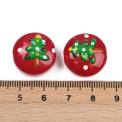 Christmas Handmade Lampwork Enamel Beads LAMP-C020-03G-1