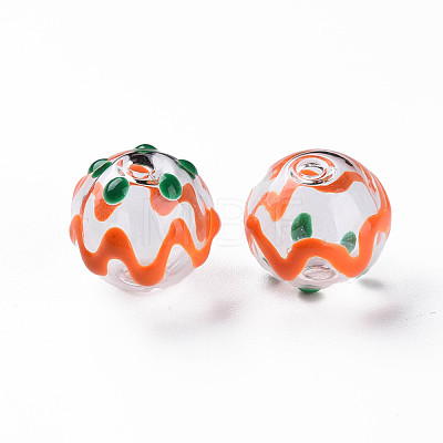 Transparent Glass Enamel Beads GLAA-N049-013-1