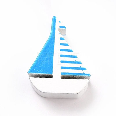 Ocean Theme Spray Painted Natural Wood Beads WOOD-M004-05-1