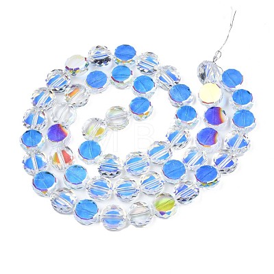 Electroplate Transparent Glass Beads Strands EGLA-N002-23A-B01-1