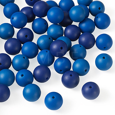 45Pcs 3 Colors Round Silicone Focal Beads SIL-TAD0001-01B-1