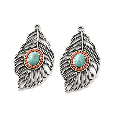 Bohemia Tibetan Style Alloy & Enamel & Synthetic Turquoise Pendants LS-FIND-T074-11AS-1