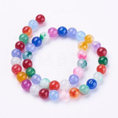 Natural Jade Beads Strands G-G715-01-6mm-1