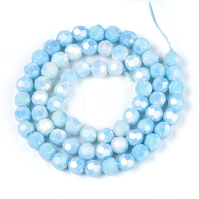 Anti-Tarnish Electroplate Glass Beads Strands EGLA-T021-6mm-15-01-1