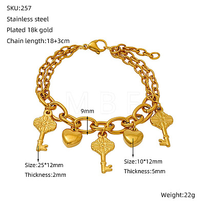 Valentine's Day 304 Stainless Steel Charm Bracelets FS-WGE53E0-05-1