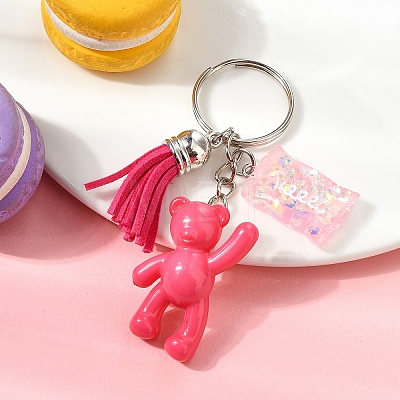 Tassel Bear Acrylic & Resin Keychain KEYC-YW00167-01-1
