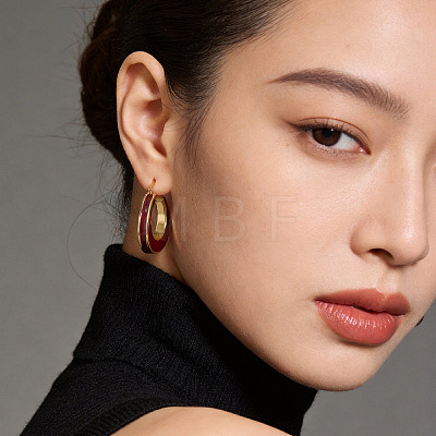 Brass Enamel Earrings for Women FS-WGEB882-01-1
