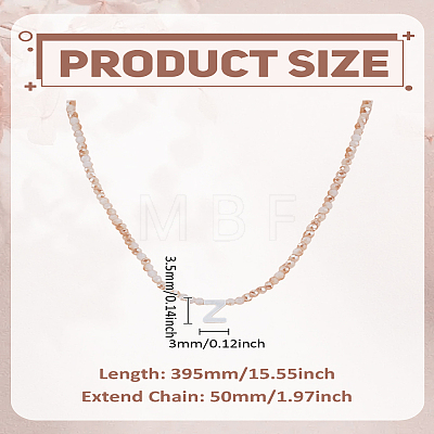 1Pc Glass Rondelle Beaded Necklaces NJEW-LP0007-23Z-1