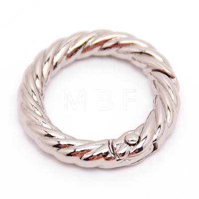 Zinc Alloy Spring Gate Rings PALLOY-WH0081-51A-04-1