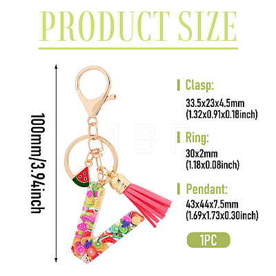 Fruit Series Letter Resin Keychains KEYC-TAC0033-02V-1