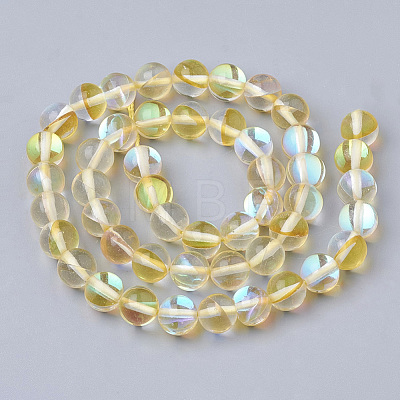 Synthetic Moonstone Beads Strands G-S283-10mm-14A-1