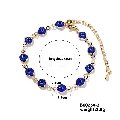 Fashionable Rock Hip-hop Luxury Versatile Brass Evil Eye Link Chain Bracelets NQ4242-4-1