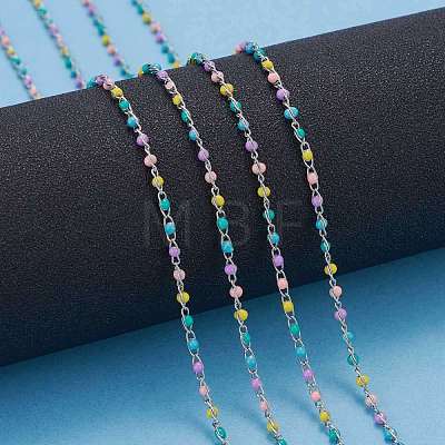 304 Stainless Steel Enamel Twisted Chains X-STAS-R100-40B-1