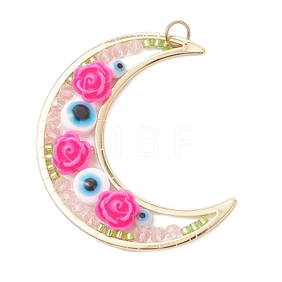 Brass Resin Pendants PALLOY-MZ01073-05-1