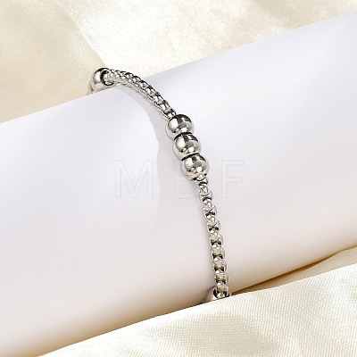 304 Stainless Steel Ball Chain Bracelets for Women Men BJEW-Z087-22P-1