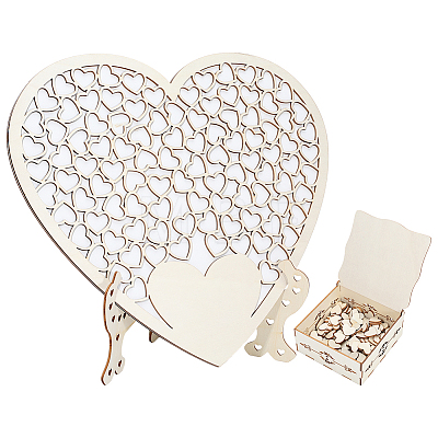 Heart Wedding Guest Book AJEW-WH0609-680-1