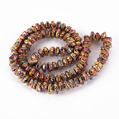 Electroplated Natural Lava Rock Beads Strands X-G-T114-73B-1