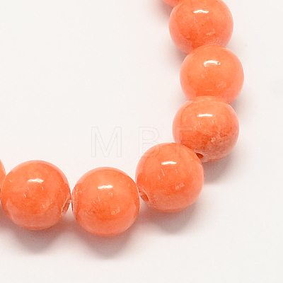 Natural Dyed Yellow Jade Gemstone Bead Strands X-G-R271-10mm-Y31-1