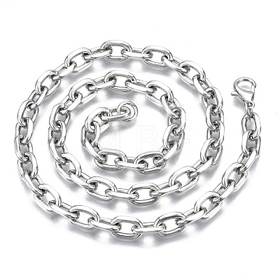 Iron Cable Chains Necklace Making MAK-N034-003B-P-1