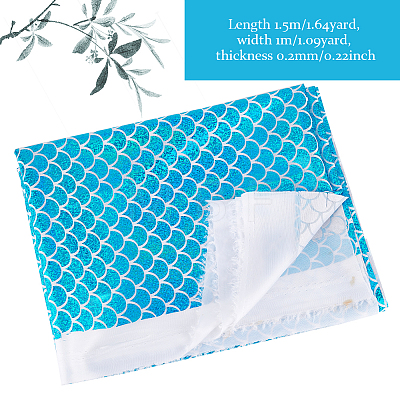 Fishscale Pattern Polyester Fabrics DIY-WH0304-508C-1