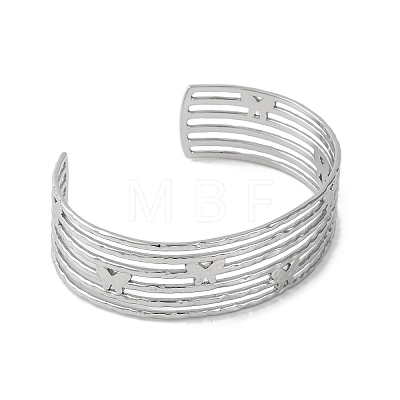 Butterfly 304 Stainless Steel Cuff Bangles for Women BJEW-B104-23P-1