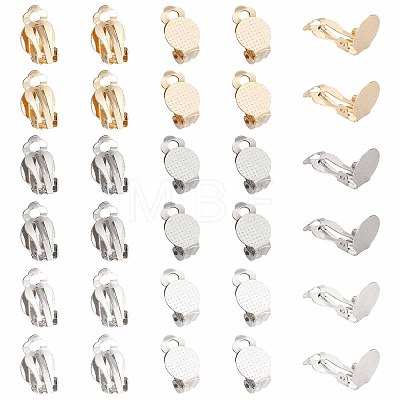 30Pcs 3 Colors 304 Stainless Steel Clip on Earring Pads STAS-SC0004-27-1