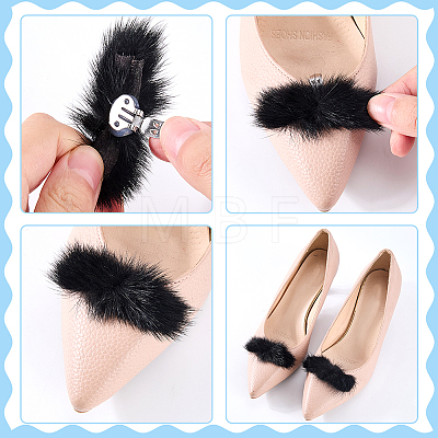 3Pcs Mink & Iron Shoe Buckle Clips HJEW-WR00057-1