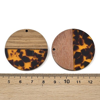 Transparwnt Resin & Walnut Wood Pendants RESI-I354-03B-1
