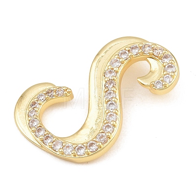 Brass Micro Pave Clear Cubic Zirconia Pendants CU-CBA8481-01G-S-1