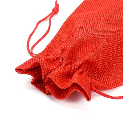 Polyester Imitation Burlap Packing Pouches Drawstring Bags ABAG-R004-18x13cm-01-1