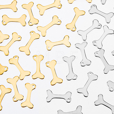 40Pcs 2 Colors 304 Stainless Steel Charms STAS-DC0012-66-1