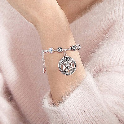 60Pcs Life of Tree Moon Charm Pendant Triple Moon Goddess Pendant Ancient Bronze for Jewelry Necklace Earring Making crafts JX339B-1