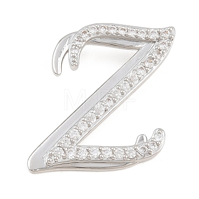 Brass Micro Pave Clear Cubic Zirconia Pendants CU-CBA8481-01P-Z-1
